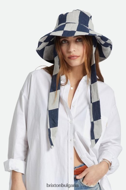 Brixton Жени ясписова шапка с кофа H002T4532 аксесоари измит тъмносин/бяла шапка