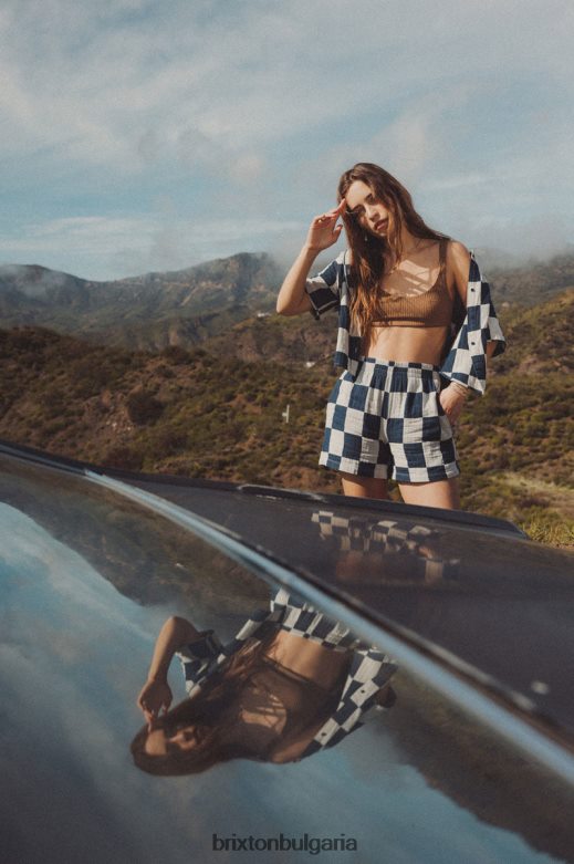 Brixton Жени mykonos boxer short H002T4482 облекло измит флот