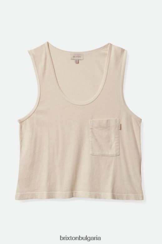 Brixton Жени безгрижен джобен резервоар H002T4433 облекло бяла шапка