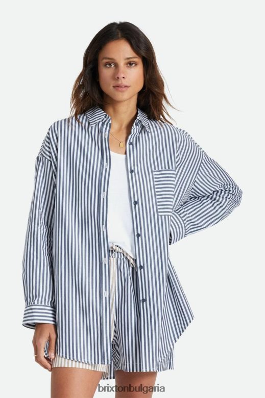 Brixton Жени Сидни извънгабаритни l/s тъкани H002T4449 облекло измит флот