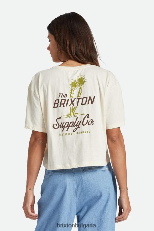 Brixton Жени austin s/s скимер тениска H002T4440 облекло бяла шапка