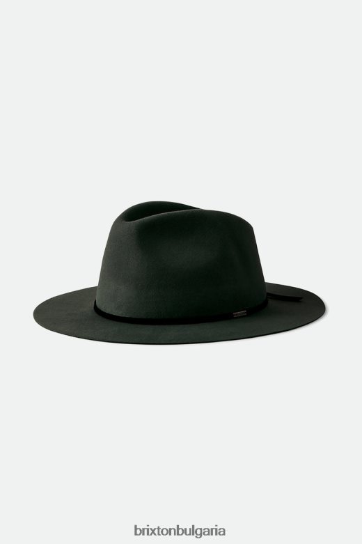 Brixton мъже wesley packable fedora H002T4234 аксесоари измито черно