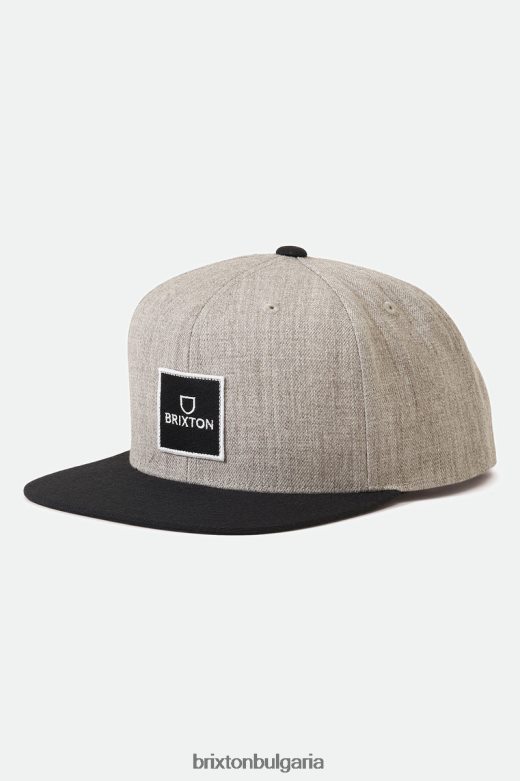 Brixton мъже алфа квадрат netlpus mp snapback H002T4287 аксесоари хедър сиво/черно