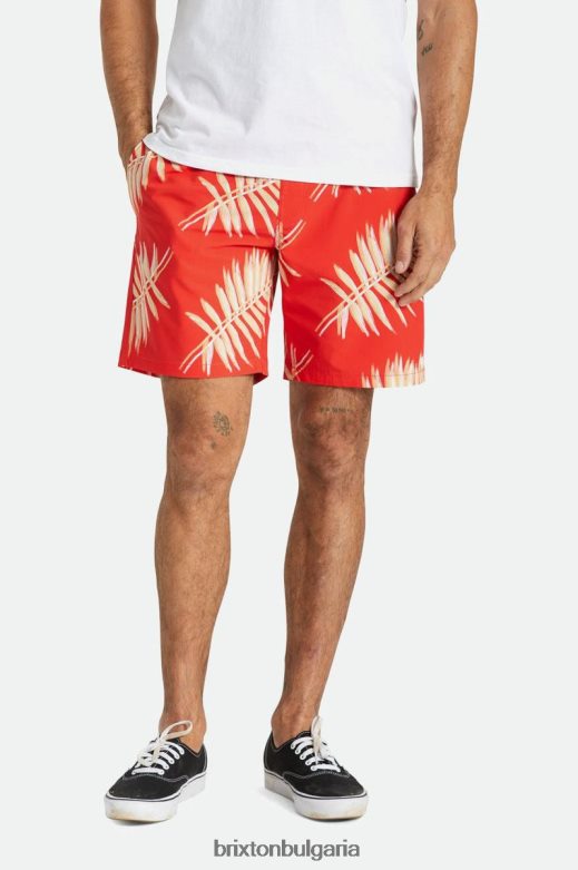 Brixton мъже пътуване късо 7'' H002T4153 облекло алоха червено