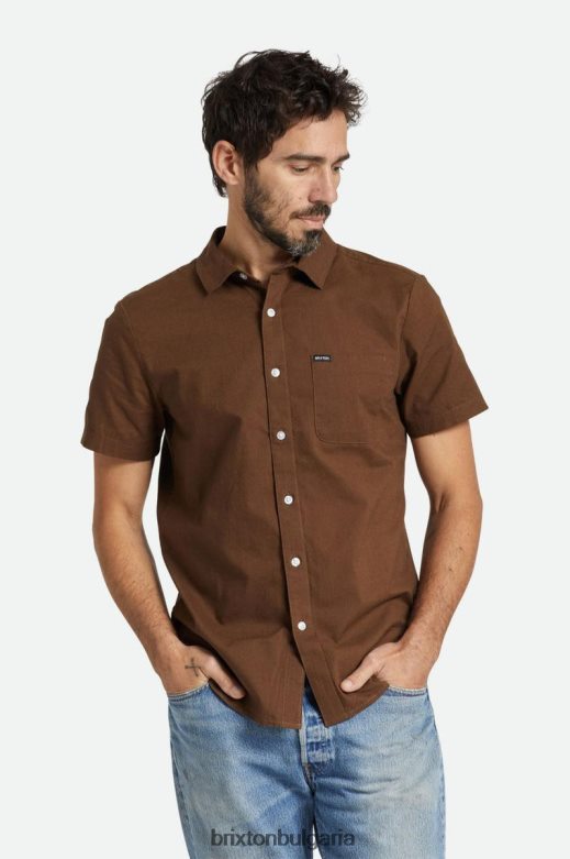 Brixton мъже чартърна риза с текстурирана тъкан H002T411 облекло тъмна земя