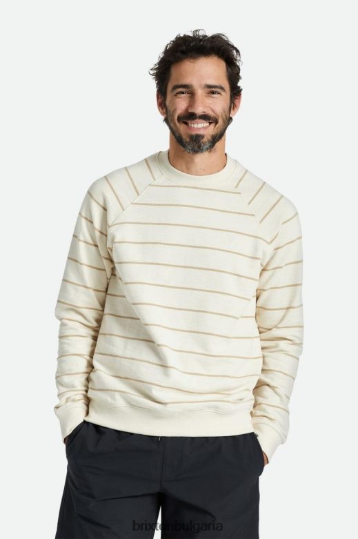 Brixton мъже slub френски хавлиен екипаж H002T4134 облекло бяла шапка/пясък