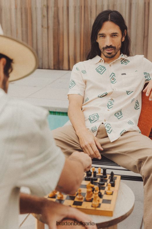 Brixton мъже харта slub s/s тъкани H002T41 облекло бяла шапка/смърч