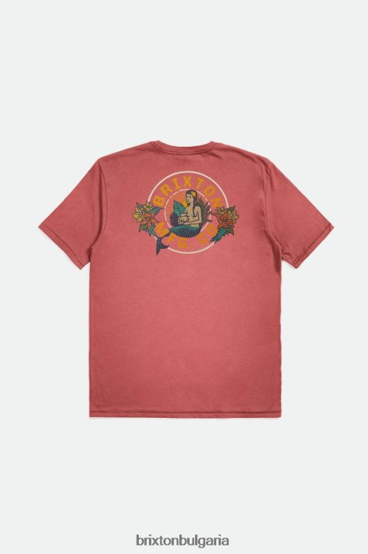 Brixton мъже стандартна тениска Geneva s/s H002T437 облекло прашен кедър, износен пране