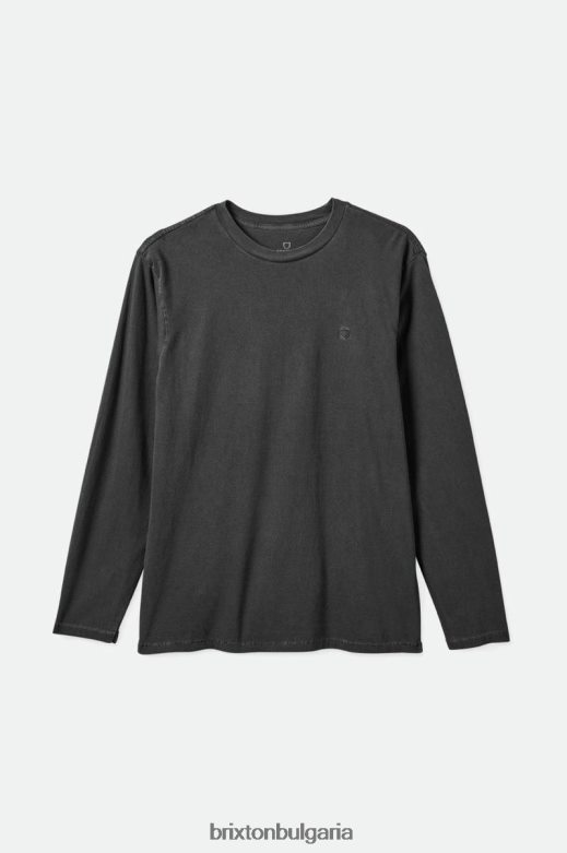 Brixton мъже винтидж резерв л/с тройник H002T4103 облекло черно ретро пране