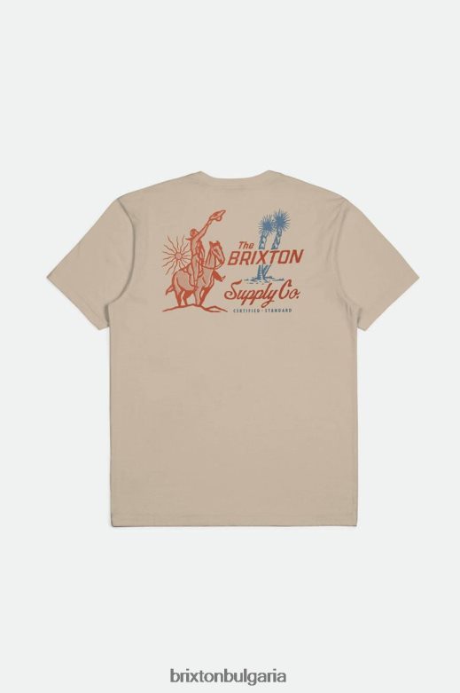 Brixton мъже Остин тениска по поръчка H002T435 облекло опушено сиво