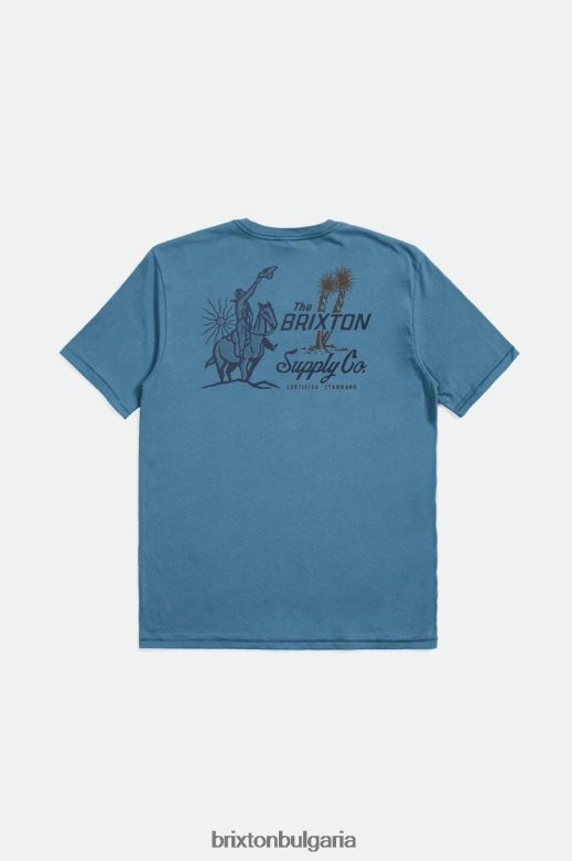 Brixton мъже Остин тениска по поръчка H002T436 облекло синьо небе