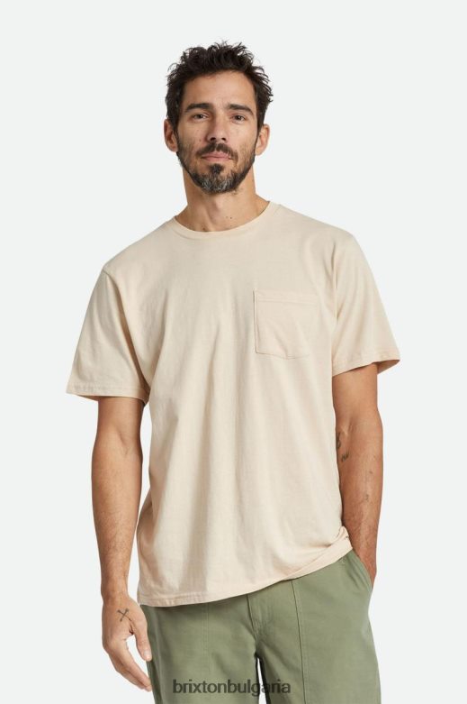 Brixton мъже първокласна памучна тениска с джоб H002T465 облекло опушено сиво