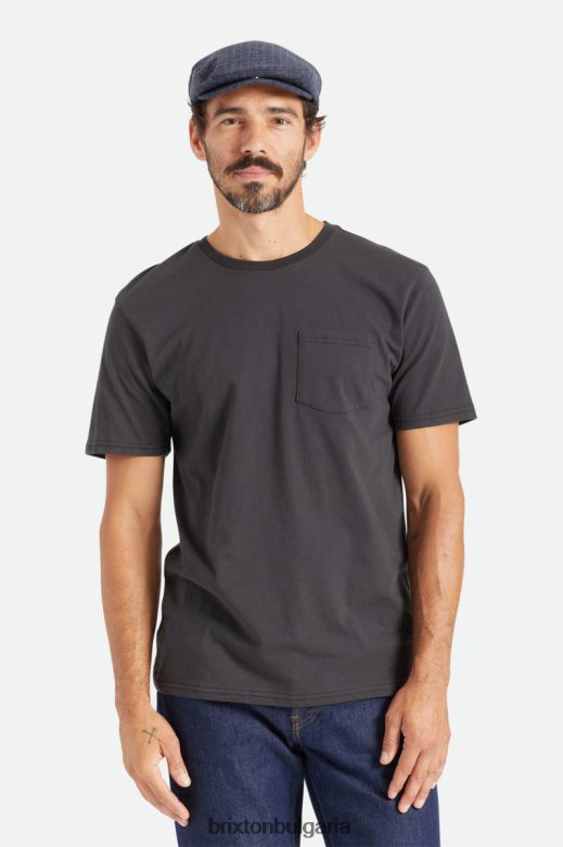 Brixton мъже първокласна памучна тениска с джоб H002T466 облекло черен