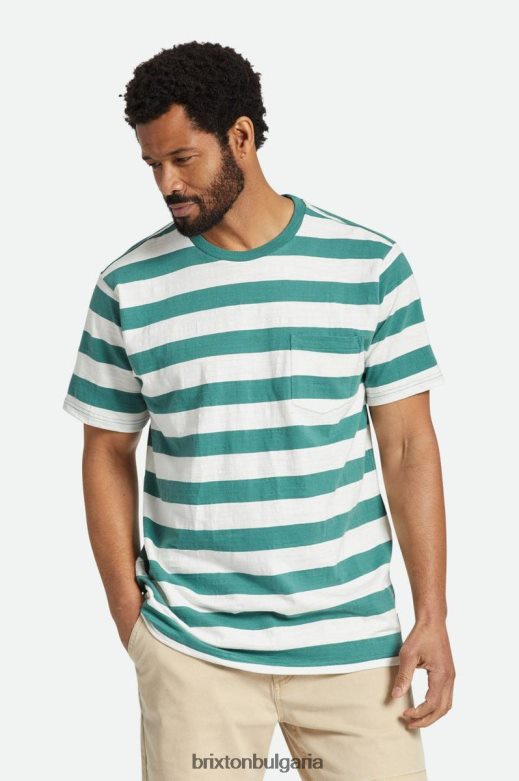 Brixton мъже джобна тениска с дръжка на дръжката H002T469 облекло смърч/бяло