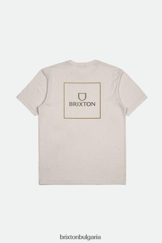 Brixton мъже алфа квадрат с/с стандартна тениска H002T492 облекло сметана/маслини излишък/месинг