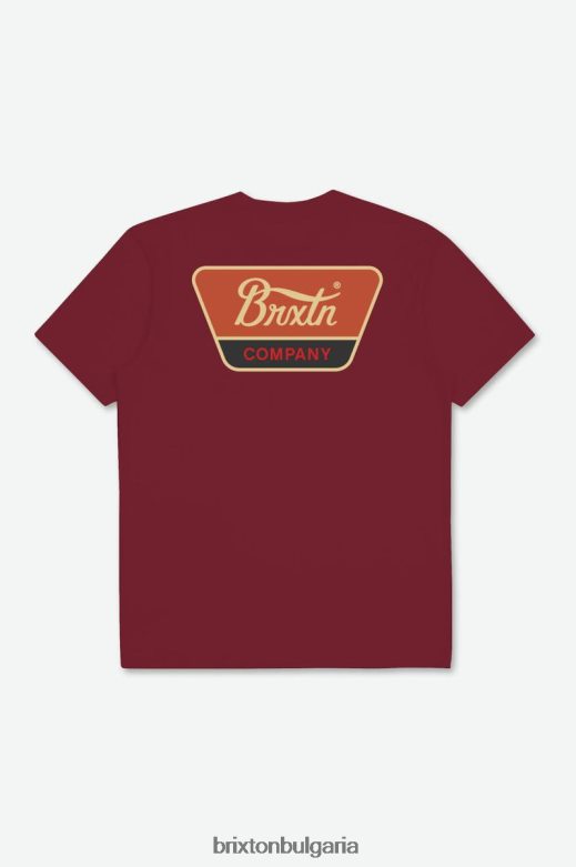 Brixton мъже linwood s/s стандартна тениска H002T463 облекло островно зрънце/райски портокал/въглен