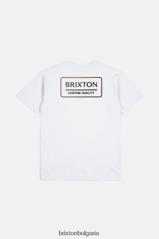 Brixton мъже palmer proper s/s стандартна тениска H002T4116 облекло бял/черен/бизон