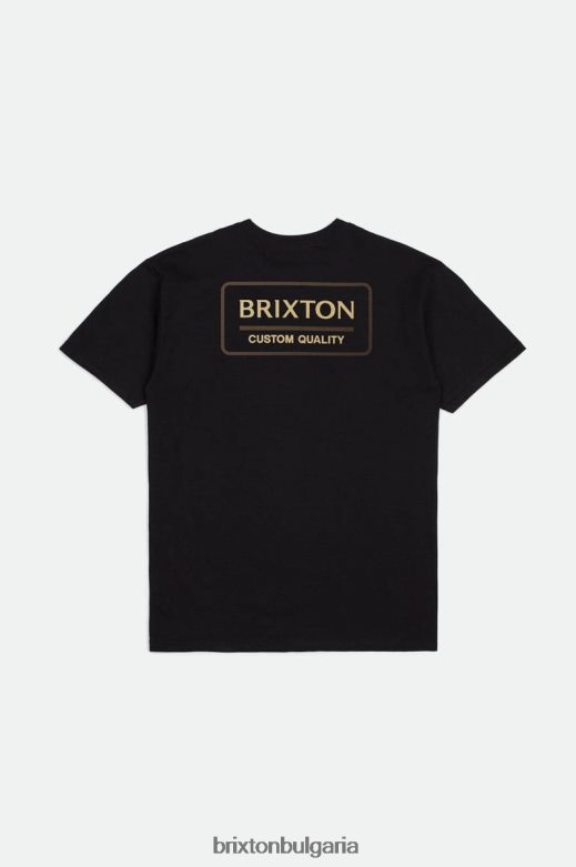 Brixton мъже palmer proper s/s стандартна тениска H002T486 облекло черна/слама/тъмна пръст