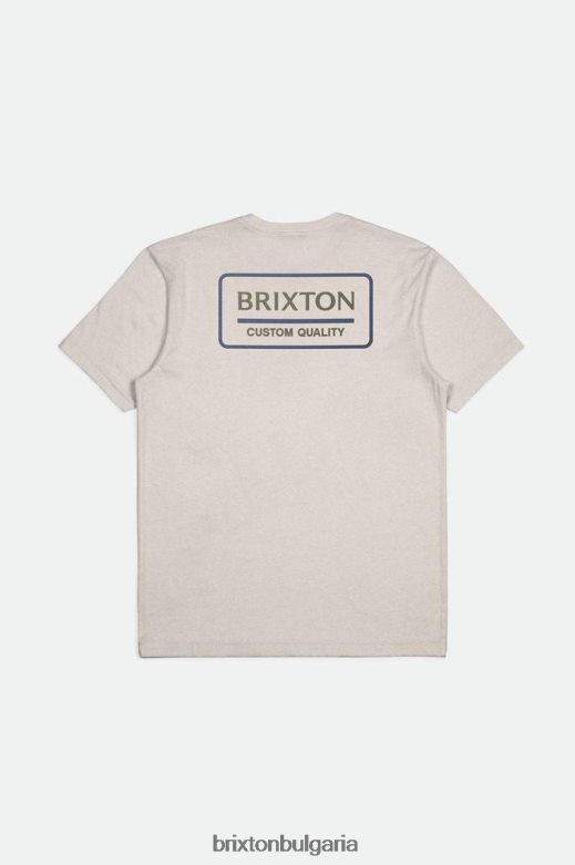 Brixton мъже palmer proper s/s стандартна тениска H002T487 облекло сметана/тихоокеанско синьо/маслиново излишък