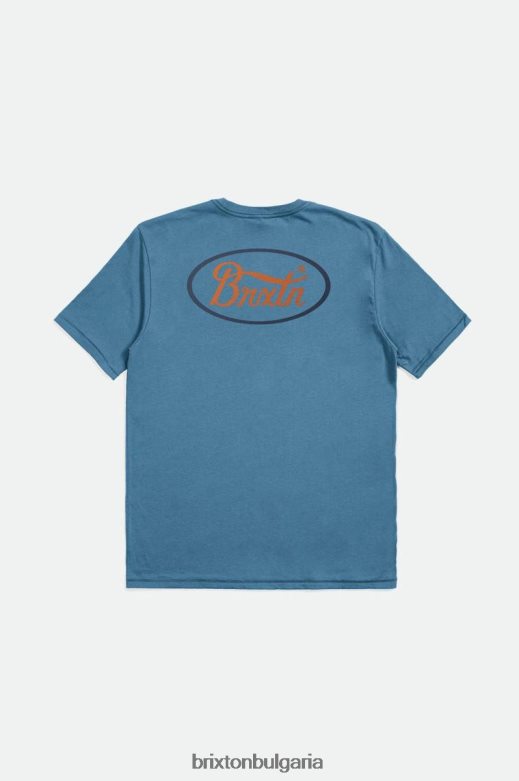 Brixton мъже parsons тениска по поръчка H002T446 облекло синьо небе/измит флот/рай