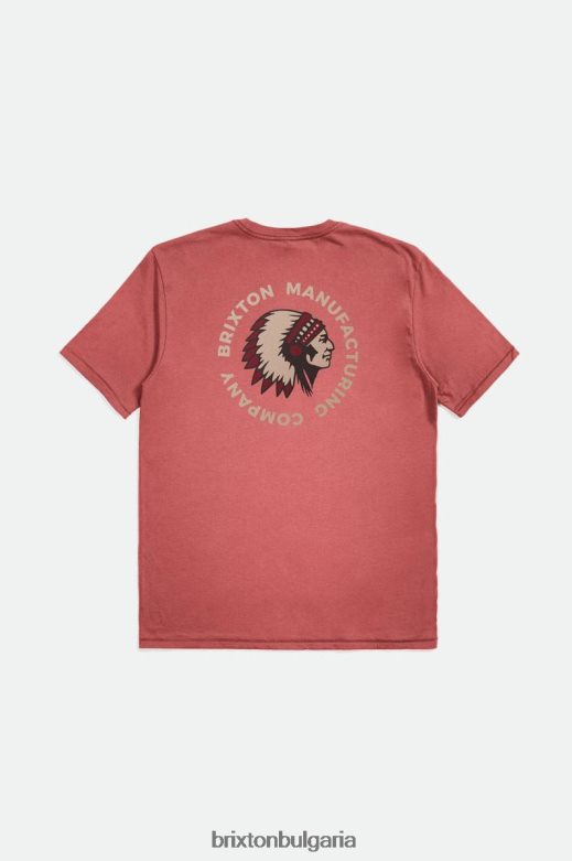 Brixton мъже конкурентен печат s/s стандартна тениска H002T479 облекло прашна кедрова боя за дрехи