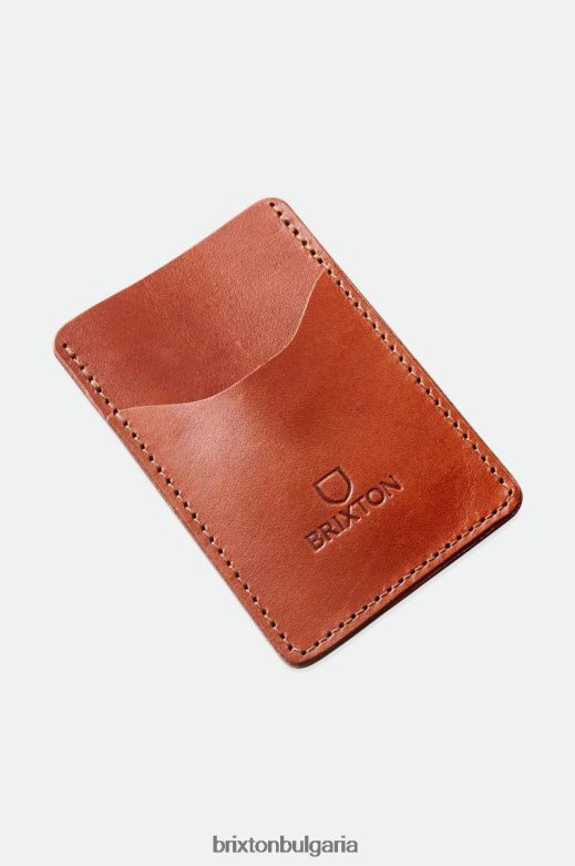 Brixton x Artifact унисекс кожен портфейл за карти H002T4371 аксесоари кафяво