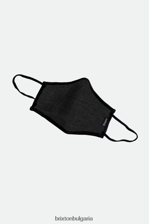 Brixton унисекс антимикробна 4-посочна разтегателна маска за лице H002T4387 аксесоари черна рибена кост